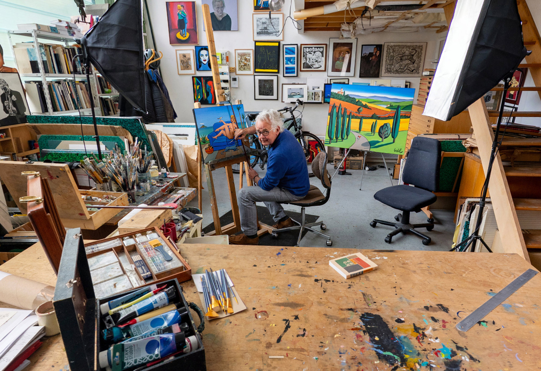 Une visite virtuelle de l'atelier de Loustal